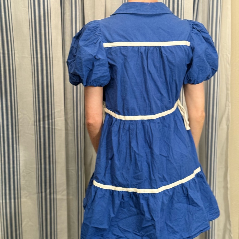 Pinch Royal Blue Puff Sleeve Mini Dress - Picture 2 of 4